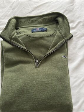 Vineyard Vines Men’s Olive Green Half-Zip Pullover